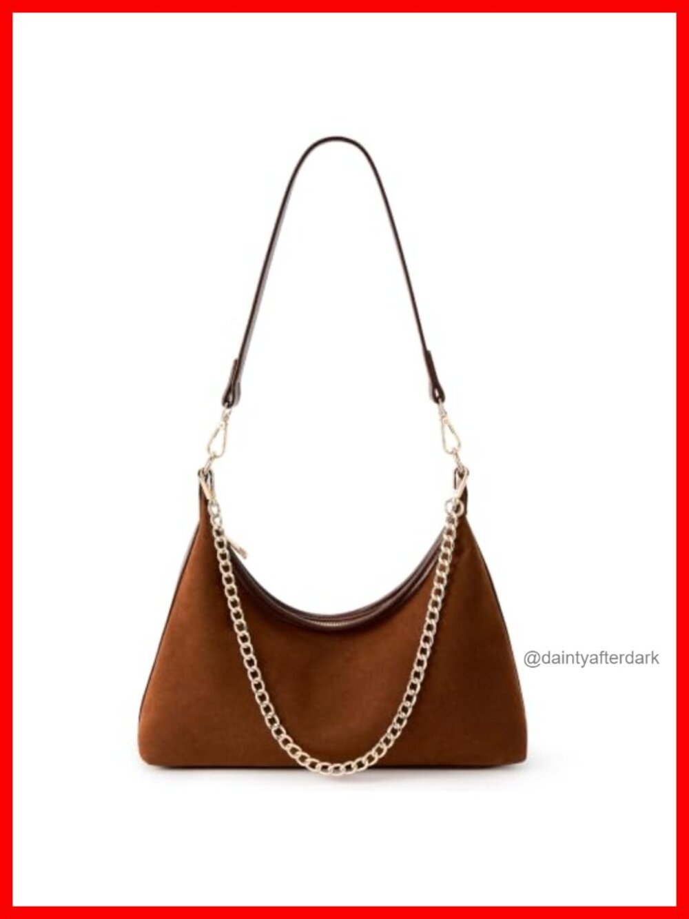 Suede Small Hobo Shoulder Bag with 3 Detachable Straps